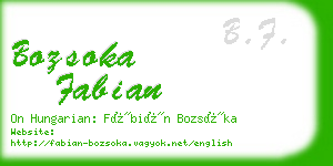 bozsoka fabian business card